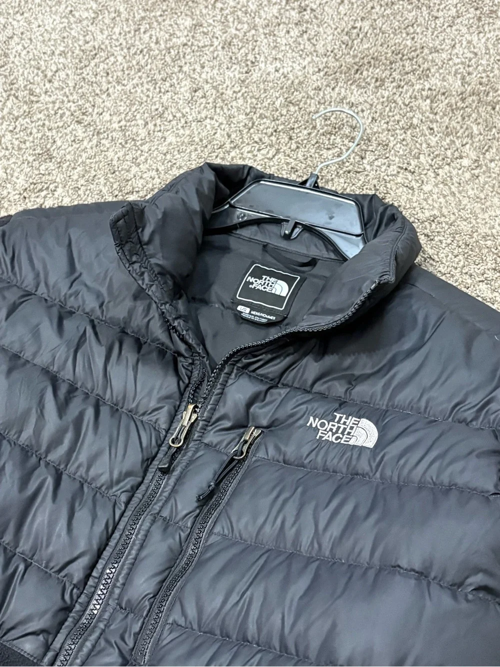 The North Face Denali 550 Down Hybrid Jacket Mens L Black Puffer Fleece Gorp